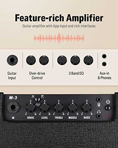 Donner Mini Electric Guitar Amp Wooden 5W Small mplifier Desktop Practice Guitar Speaker, M-3 - color: Wood