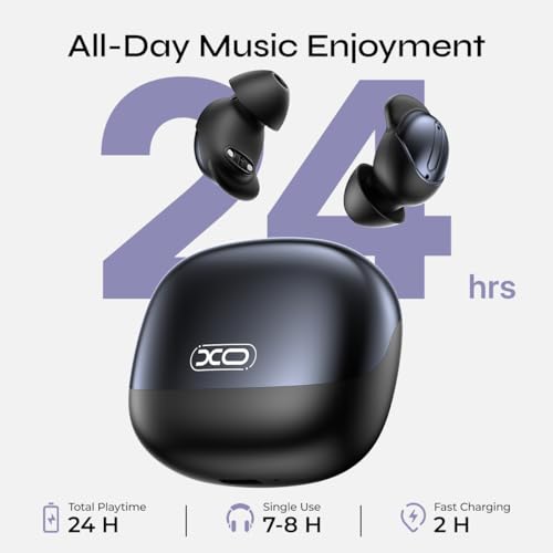 XO Simple is Beauty Sleep Earbuds, Mini ANC Earbuds with Sleep Mode,All-Day Comfortable Fit for Side Sleepers,BT 6.0 HiFi Stereo Sound,Touch Control, Noise Isolation Ear Buds for Sleeping/Working