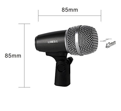 HEIMU Wired Microphone Kit for Drum and Other Musical Instruments (Small Drum Mic)