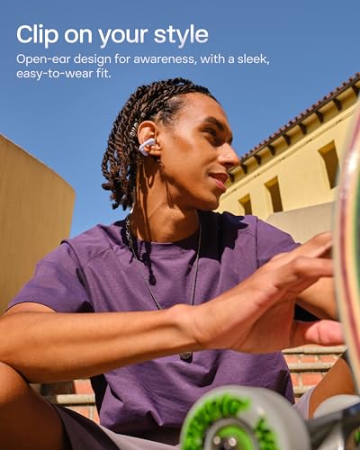 SHOKZ OpenDots Air Open-Ear Clip-On Bluetooth Earbuds, Black, Touch Control - color: Black