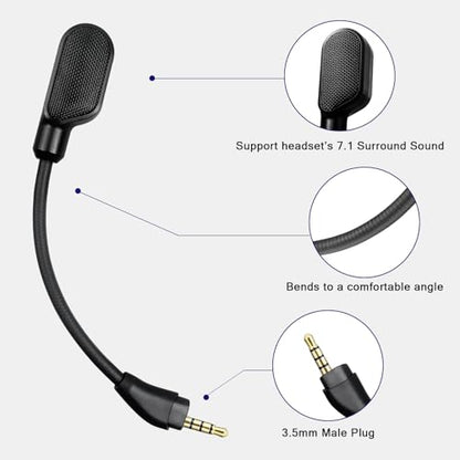 Upgraded Mic Replacement fits for HyperX Cloud III Wired/Wireless Gaming Headphone, Detachable Noise Cancellation Backup Microphone for Crystal Gaming Voice Chat