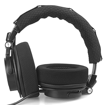 Upgraded Earpads for HyperX Cloud/Alpha, Audio Technica M50X/M40X- Black | Replacement ear pads Also for MDR-7506, Turtle Beach Stealth 400/600 & More - Cushions with Breathable Mesh Fabric
