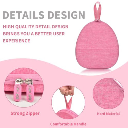 GWCASE Headphone Travel Case with Secure Strap and Accessory Pocket, Pink | Hard Shell Protection, Fits Most Foldable Over-Ear Headphones, 7.87 x 6.8 x 0.9 in Interior, for Daily Carry, Case Only - color: Pink