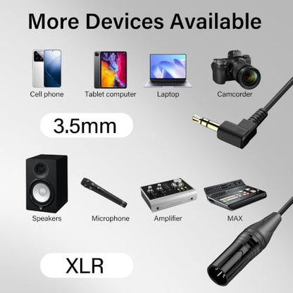 Right Angle 3.5mm to XLR Aux Cable Coiled - 1/8 Inch Jack Stereo to XLR Male Cord Adapter - 90 Degree Angle Microphone Cable for Laptop, Microphone, Amplifier (30Cm/0.98Ft) - style: 3.5mm to XLR Male Jack Cable