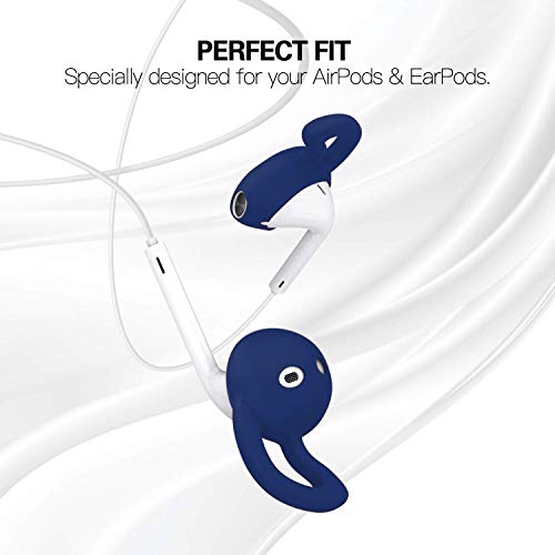 5 Pairs Silicone Ear Tips Earpods Covers Hooks for AirPods 1&2 Blue - color: Blue