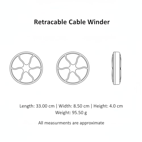 Retractable Cable Winder, Silicone Cord Reel for Travel & Desk Organization, Compact Storage for Charging Cables and Earphones