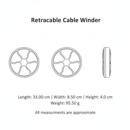 Retractable Cable Winder, Silicone Cord Reel for Travel & Desk Organization, Compact Storage for Charging Cables and Earphones