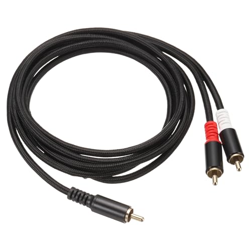 DMiotech RCA Y Cable 6.6ft, 1 RCA Male to 2 RCA Male Y Splitter Stereo Audio Subwoofer Cable for Home Theater, HDTV, Speakers, Hi-Fi Systems, Amplifiers - size: 6.6ft