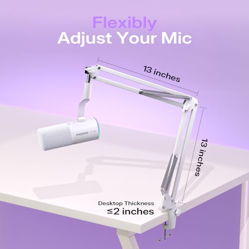 MAONO PD100W Wireless Dynamic Gaming Microphone for PC with USB-C Receiver - color: White