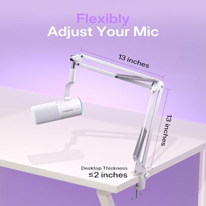 MAONO PD100W Wireless Dynamic Gaming Microphone for PC with USB-C Receiver - color: White