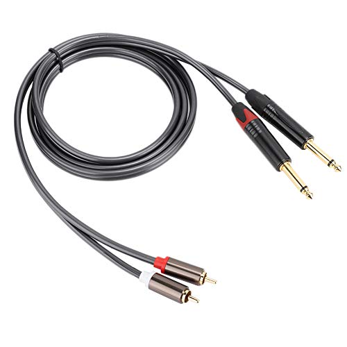 ZJchao to 1/4 Adapter, 1.5M Audio Interconnect Cord 6.35Mm Stereo to C A Phono Insert Cable Audio Wire Cords with Gold Plated Plugs for Phono Microphone Mic Mixer Amplifier