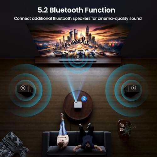 Official Licensed Google TV - HAPPRUN 4K Supported Outdoor Smart Projector | Google TV • 10K+ Apps • 4K Decoding • Dolby & AirPlay • Wi-Fi & Bluetooth • Outdoor Ready • Plug & Play • PS5 Compatible - style: Official Licensed Google TV