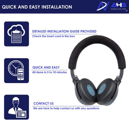 AHG Premium Replacement SoundLink OE Pads Cushions Compatible with Bose SoundLink on Ear Wireless Headphones, On-Ear Wireless, On-Ear 2 & SoundTrue OE - Soft, Great Comfort + Durability (Black)