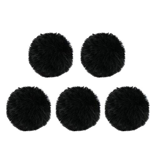 Lavalier Wind Muff 5 Pack Lapel Microphone Wind Muff 0.2/0.4 Inch Furry Lav Windscreen Windproof Wind Screen (0.4inch, Black) - color: Black, size: 0.4inch 5pcs