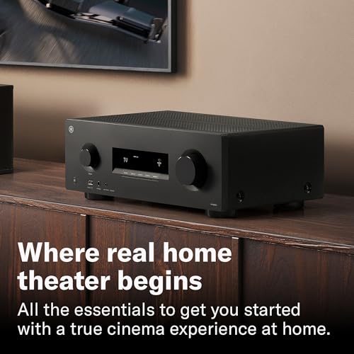 Yamaha RX300A 5.2-Channel Home Theater AV Receiver with Dolby Atmos, 4K120/8K HDMI and Bluetooth Multipoint (Black)