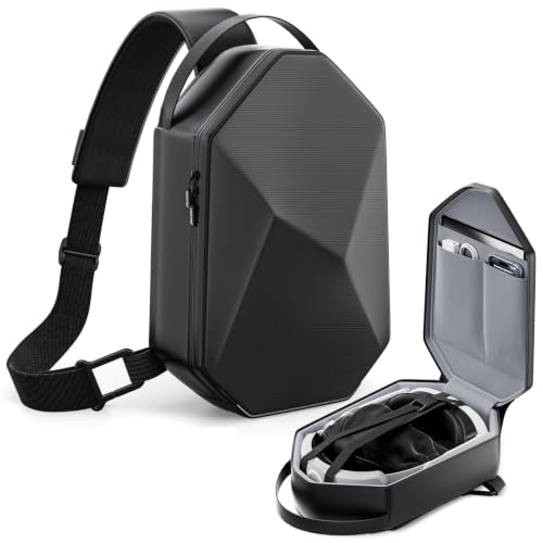 Carrying Case for Meta Quest 3/Quest 3S/Quest 2/Apple Vision Pro 2, Fashion Crossbody VR Bag Compatible with Kiwi Design/BOBOVR Elite Battery Strap Accessories, Shoulder Travel Bag