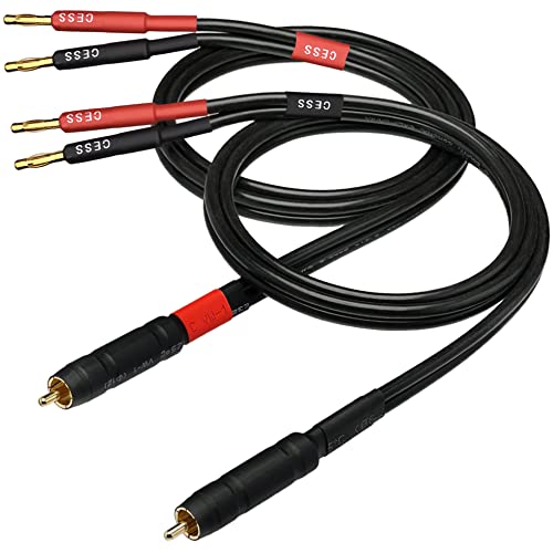 CNCESS RCA to Banana Plug Silicone Wire Speaker Cable (12AWG, 3 Feet) - size: 12AWG 3 Feet
