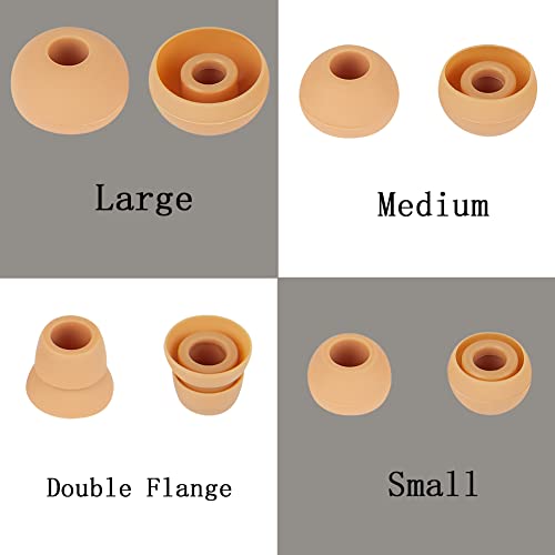 Replacement Silicone Ear Bud Tips Earbuds Cap Compatible with Powerbeats 1/2/3 Wireless Beats by Dre Headphones,4 Pairs Earbud Tips(Gold) - color: Gold