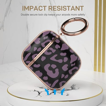 Maxjoy for AirPods 2 Case with Keychain for AirPods 2nd 1st Generation Charging Cover 2&1, Leopard Grey - color: Red + Grey