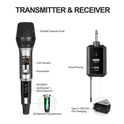 SGPRO SG-13 Wireless Handheld Microphone Set with Compact Receiver - color: SG-13 | Single Handheld Set