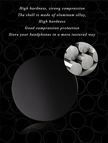 Earbuds IEMs Case,Mini Portable Earphone Case, Waterproof Aluminum Alloy Housing Headphone Case for Travel, Protective, Dust Proof, Water Resistant, Lightweight Universal Carrying, Bag（Black