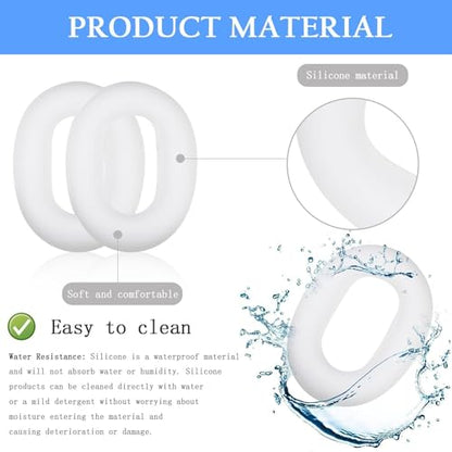 Adhiper 3Sets Silicone Sweat Case Cover for Sony WH-1000XM5 Headphones, Sweatproof XM5 Ear Pads Cover,Ear Covers/Headband Cover Protector, Soft Silicone Headphones Accessories（White） | Soft Silicone Case, 3-in-1 Headphone Covers with Ear Cover & Headband