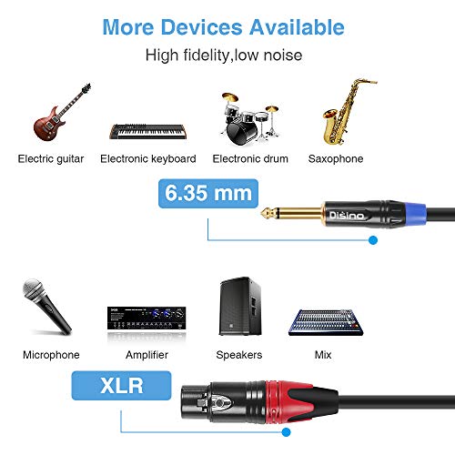 XLR Female to Dual 1/4 inch Y Splitter Cable,Female XLR to Double 6.35mm Mono TS Plug Mic Audio Converter Adapter Cord - 3.3 feet - size: 3.3 Feet
