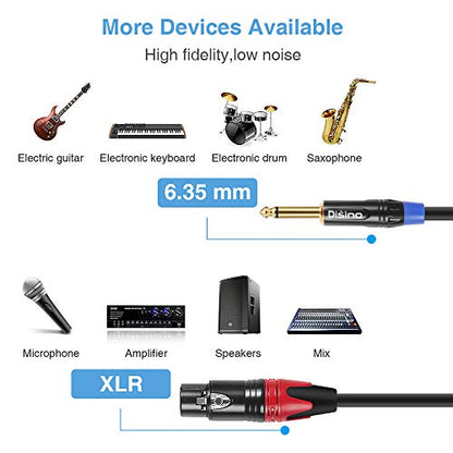 XLR Female to Dual 1/4 inch Y Splitter Cable,Female XLR to Double 6.35mm Mono TS Plug Mic Audio Converter Adapter Cord - 3.3 feet - size: 3.3 Feet