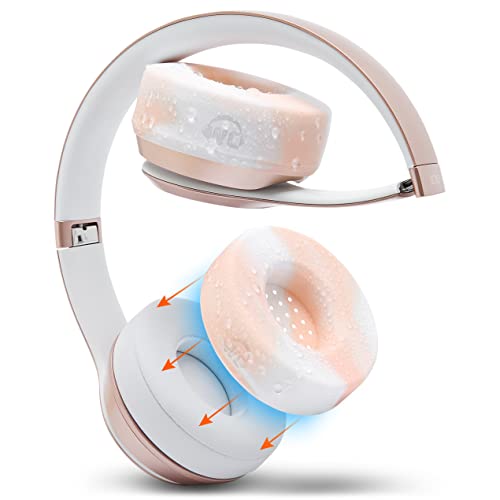 WC SweatZ Solo - Patented Earpad Sweat Covers for Beats Solo 4 & 3, Made by Wicked Cushions | Sweatproof & Machine Washable | Pink Marble - color: Pink Marble