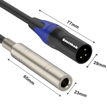 Smithok 2 Pack 1/4 to XLR Cable,Balanced 1/4" Female to XLR Male Stereo Audio Adapter,XLR Male to TS/TRS Quarter inch Connector Converter Interconnect Cable - 11.8 inches (30 cm) - size: 2 Pack - 11.8 inches (30 cm)