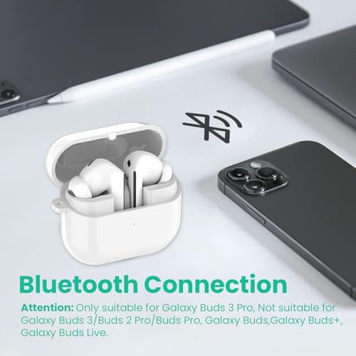 Charging Case Inended for Samsung Galaxy Buds 3 Pro,Replacement Charger Station with USB C Cable Wired Earbuds Charger Case Dock Stand Cradle Cover (White) - color: White