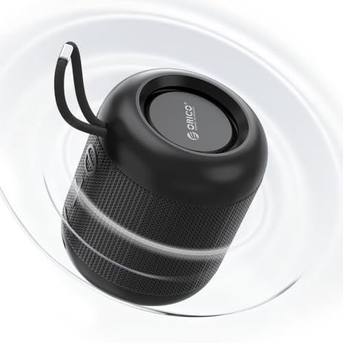 ORICO Portable Bluetooth Speaker, 27H Playtime, IPX5, Wireless, Small | Bluetooth 6.0, TWS Pairing, HiFi Sound, Beach Essentials for Home, Outdoor, Camping and Travel, Black - BG01