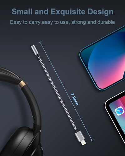 2Pack iPhone headphone Adapter, Lightning to 3.5mm Headphone Jack Adapter | [Apple MFi Certified] Lightning to Aux Adapter, iPhone Aux Adapter Dongle for iPhone 14 13 12 11 Pro Max Plus Mini XR XS 8 - color: 2*White, Black