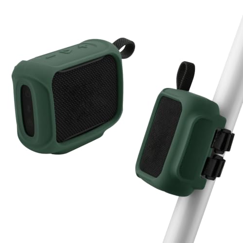 Silicone Case Cover for JBL Go 5 Portable Speaker (Deep Green) | Travel Carrying Protective Pouch with Attach Straps for Bike Golf Cart Scooter - color: Deep Green