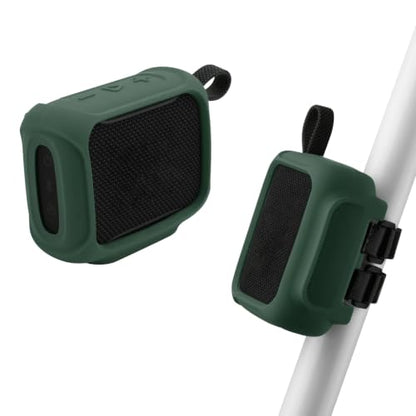 Silicone Case Cover for JBL Go 5 Portable Speaker (Deep Green) | Travel Carrying Protective Pouch with Attach Straps for Bike Golf Cart Scooter - color: Deep Green