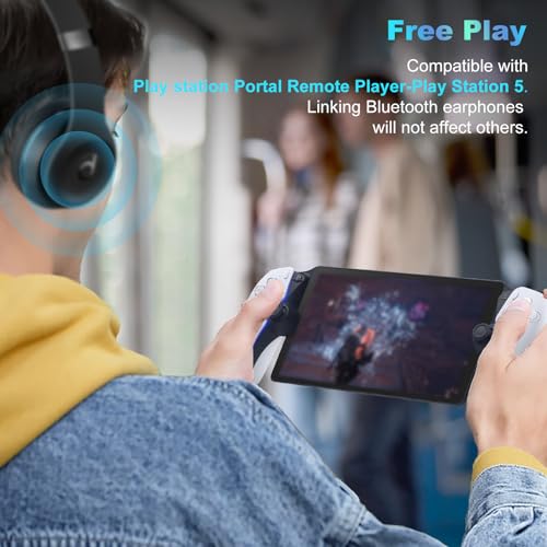 Creative.c Bluetooth Aux Adapter Compatible with PlayStation Portal Remote Player 5.1 Transmitter and Receiver 2 in 1 Wireless 3.5mm, Car TV Home Stereo System Headphones
