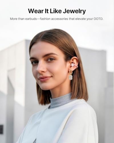 Baseus Bowie MC2 Air Open Ear Clip-on Earbuds, CloudComfort Air Cushions for Workout Running, 11mm Drivers Super Bass 2.0, IP67 Waterproof, 40H Playtime, Flexible Secure Fit Earbuds - color: Pink