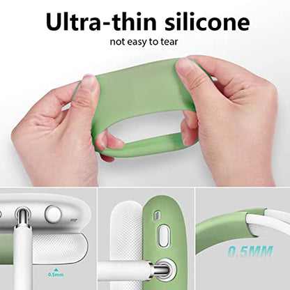 FILOTO Case for Airpods Max Headphones, Ear Pad Case Cover/Ear Cups Cover/Headband Cover for AirPods Max (USB-C/Lightning)(2024/2020), Silicone Accessories Cases (Cactus Green) - color: Cactus Green