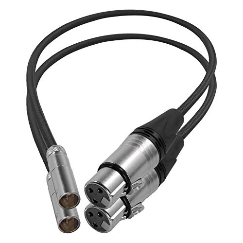 KONDOR BLUE | 16 Inch Mini XLR (TA3) 3-Pin Male to XLR Female Audio Cable (2-Pack) | Braided On-Rig Mic Cable for Blackmagic Design Pocket Cinema Camera 4K 6K, for Canon EOS C70 | Black - color: Black