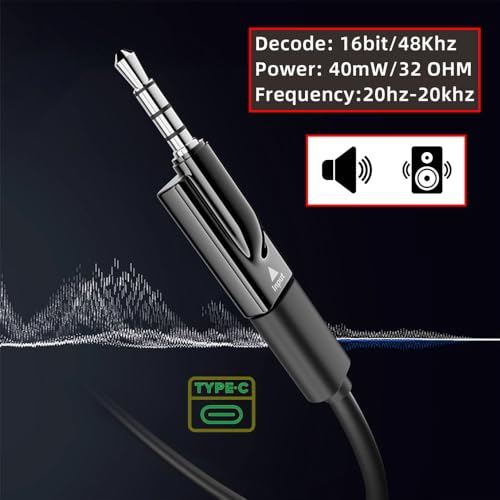Xiwai 2pcs/lot Type-C USB-C Female to Audio AUX & MIC 3.5mm Male & Female 16bit 48kHz Sound Card Adapter Compatible with Laptop Tablet Phone - style: USB-C to 3.5mm Male & Female AUX & MIC