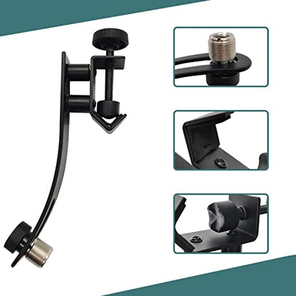 Drum Microphone Shockproof Clip Rim Mount Holder Metal Universal Tom Mic Set Clamp Adjustable(Pack of 3)