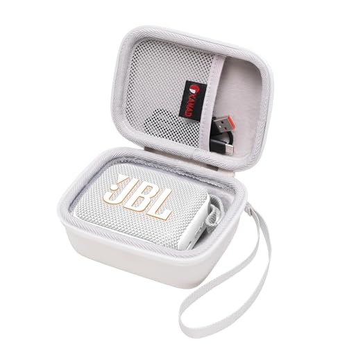 XANAD Hard Case Compatible with JBL Go 4 / GO 5 / Go 3 Ultra Speaker, White - color: White