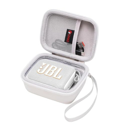 XANAD Hard Case Compatible with JBL Go 4 / GO 5 / Go 3 Ultra Speaker, White - color: White