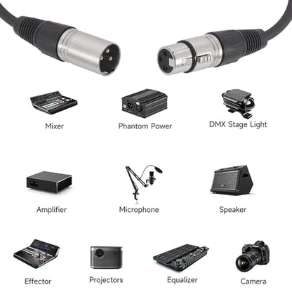 2PCS 1FT XLR 3PIN M/F to 3Wire Pigtail Cable with HeatShrink Tubes | 1 Male plus 1 Female kit，Perfect for Microphone Replacement or Repair - style: XLR M/F