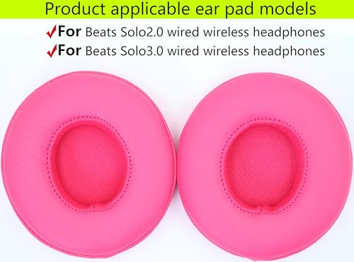 Replacement Ear Pads Compatible with Beats Solo 3 Wireless Rose red - color: Rose red