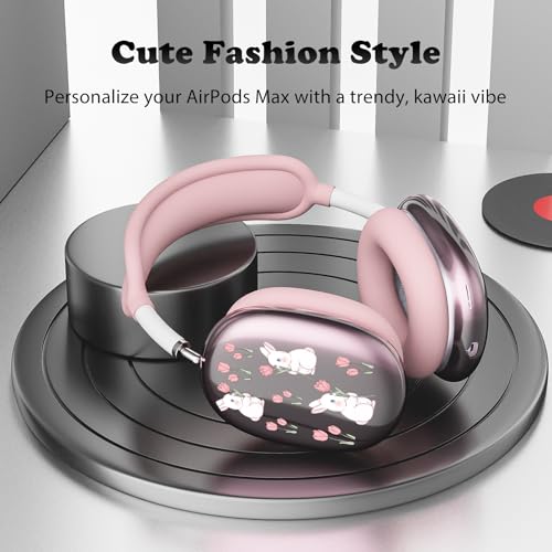 for AirPods Max Headphones Bunny Ear Covers for AirPods Max 2 - color: Bunny Flower B/Pink