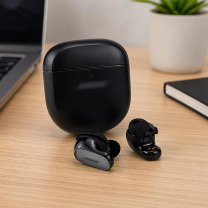 Replacement Ear Tips for Bose QuietComfort Ultra Earbuds 1/2nd Gen | Anti-Slip Silicone Wingtip Covers Eartip with Portable Storage Box (3 Pairs, Black, S/M/L)