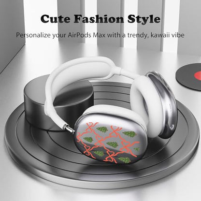 for AirPods Max 2/1 Headphones Christmas Tree Ear Covers | Cute Clear Ear Cups Cover | White Silicone Ear Pad Case Headband Cover for Apple AirPods Max 2/1 (2026/2024/2020) - color: Christmas Tree M/White