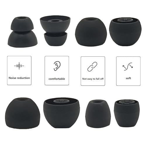 Replacement Eartips Compatible with Powerbeats Pro, Replacement Earbuds Silicone Ear Tips Eargels Set - Small, Medium, Large and Double Flange (4 Pairs) (Black) - color: black