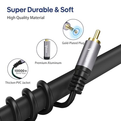 RCA to 3.5mm Mono Aux Audio Adapter Cable 10 FT, 1/8" inch Monaural Male to RCA Male Converter Cord, Gold-Plated Plug for Speakers, Subwoofer,Trigger Cable for Pre-Amp,TV - size: 10FT, style: 1/8 TS to RCA